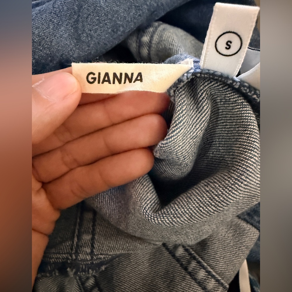 GRLFRND Gianna Denim Sweetheart Neck Bustier Midi Charmed Life Blue Dress Size S - Picture 6 of 16